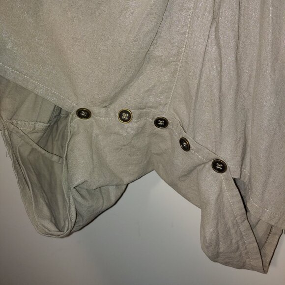 YaelOrgad Linen Blend Draped Wide Harem Convertable Pants Shimmer Cream M - Picture 6 of 8